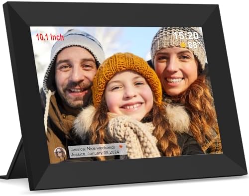FRAMEO Digital Picture Frame WiFi 10.1 inch Digital Photo Frame Auto-Rotate & Slideshow Electronic Picture Frame HD IPS Touch Screen,Great, Easy to Set up and use Share Photos/Videos Best Gift