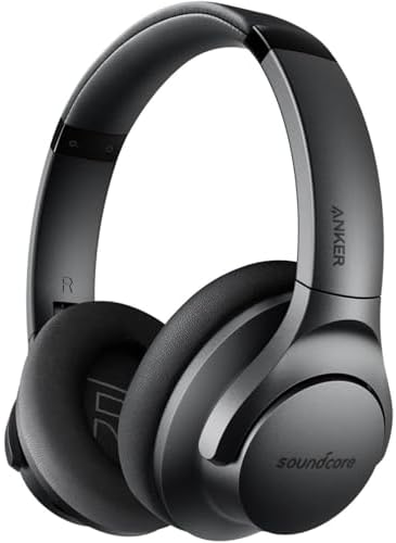 Soundcore Anker Life Q20 Hybrid Active Noise Cancelling Headphones, Wireless Over Ear Bluetooth Headphones, 70H Playtime, Hi-Res Audio, Deep Bass, Memory Foam Ear Cups, Travel, Office